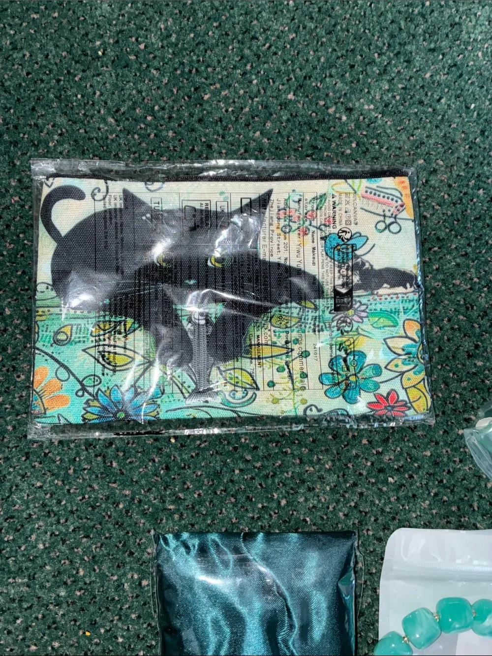 Black Cat Cosmetic Pouch 6 pc Bundle